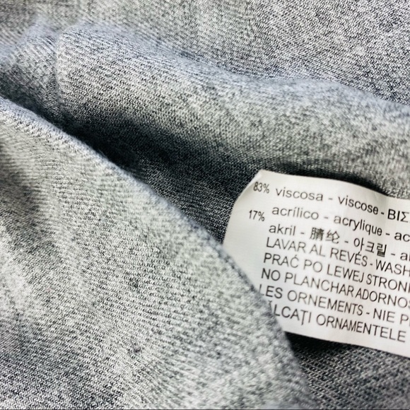 Zara Basic Grey Pearl Embellished Long Sleeve Blouse - Picture 8 of 15